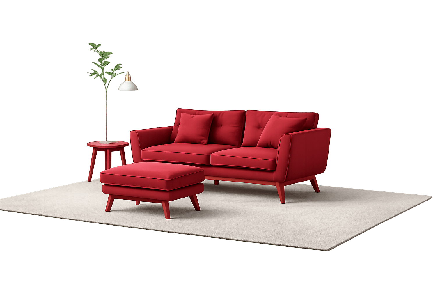 Sculptural Velvet furniture in a quiet interior